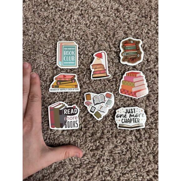 Lot of 8 bookish sticker pack book‎ club just one more chapter readers set - Picture 4 of 4